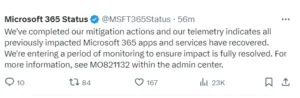 Microsoft 365 status