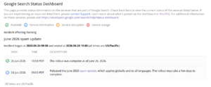 Google Search Status Dashboard